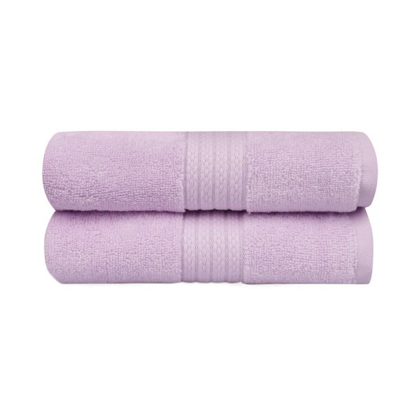 Zestaw 2 fioletowych ręczników łazienkowych Mira, 90x50 cm