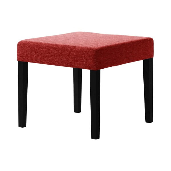 Czerwony stołek z czarnymi nogami Ted Lapidus Maison Pétale