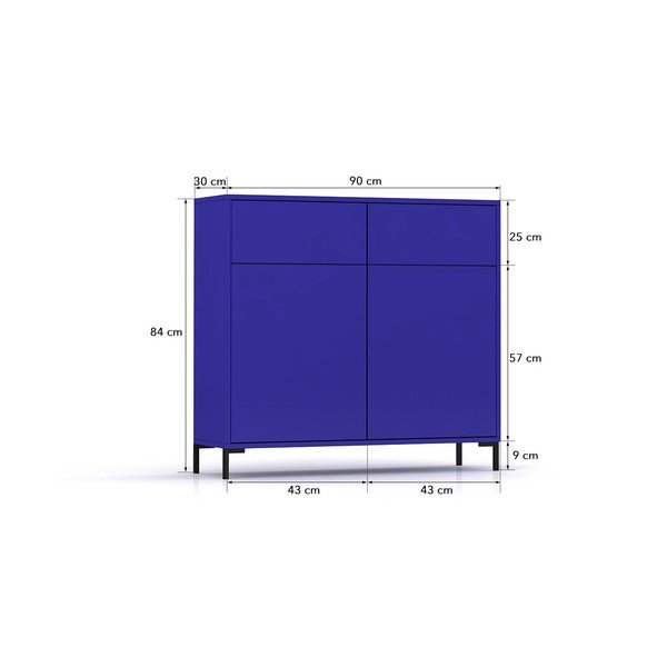 Niebieska niska komoda 90x84 cm Wilson – Really Nice Things-image-3