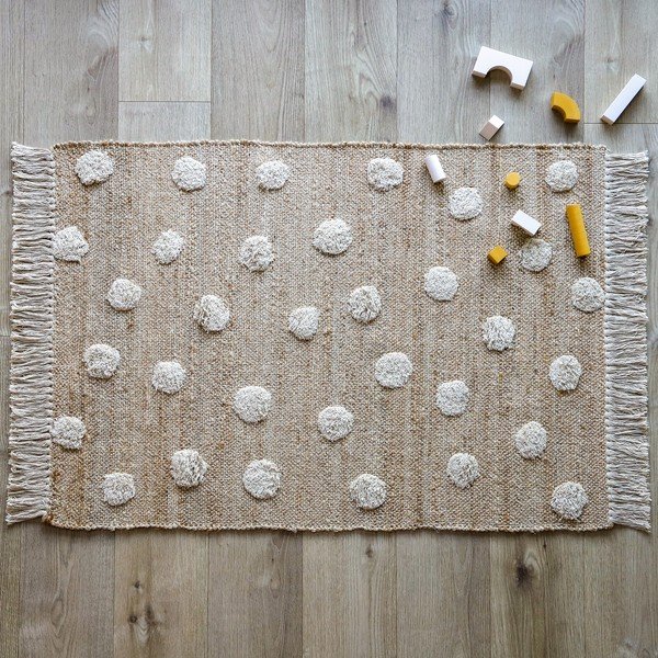 Ręcznie wykonany dywan z bawełny i juty Nattiot Nop, 100x150 cm-image-3