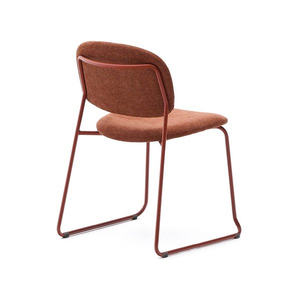 Metalowe krzesło sztaplowane w kolorze terakoty Meli – Kave Home-image-4