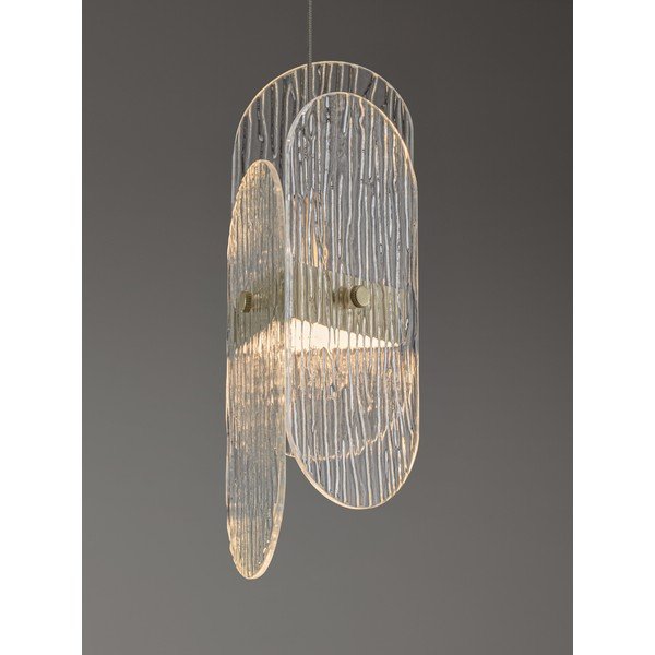 Metalowa lampa wisząca LED ze ściemniaczem w kolorze mosiądzu ze szklanym kloszem ø 14 cm Lucien – Nova Luce-image-2