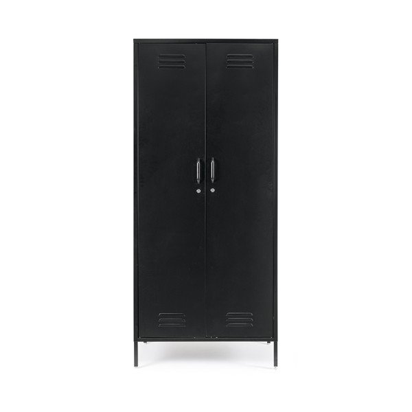 Czarna metalowa szafka z zamkiem 80x185x50 cm Cambridge – Yes Everyday