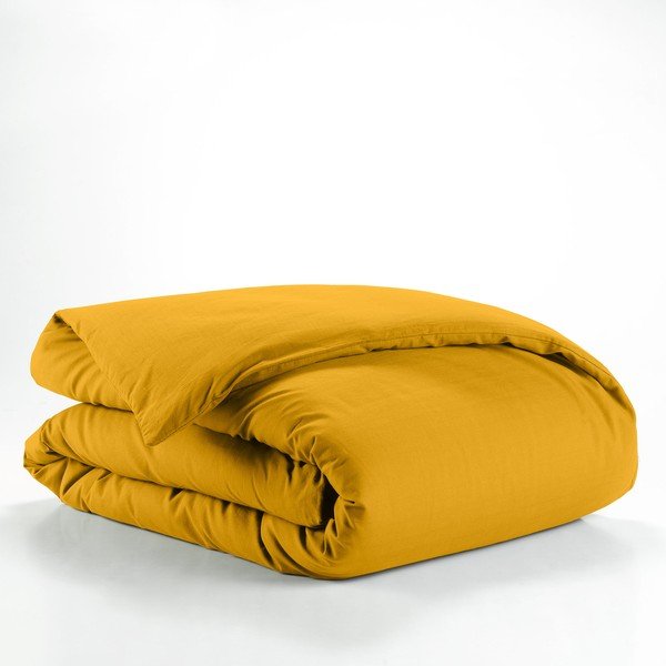 Żółta bawełniana poszwa na kołdrę jednoosobowa 140x200 cm Lina – douceur d'intérieur