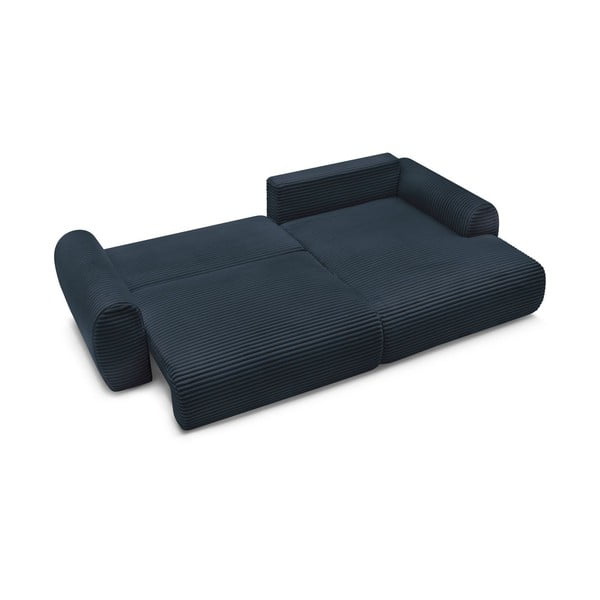 Ciemnoniebieski sztruksowy rozkładany narożnik (prawostronny) Lucien – Bobochic Paris-image-4