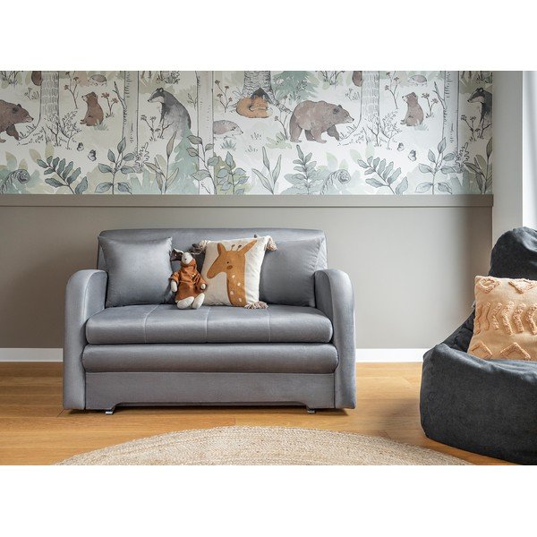 Jasnoszara aksamitna rozkładana sofa 130 cm Ario – ELTAP-image-1