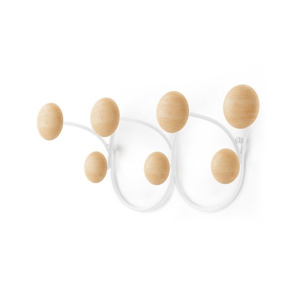 Biały wieszak ścienny z drewna sosnowego Dotsy – Umbra-image-3