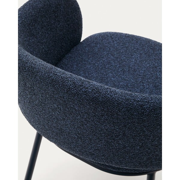 Ciemnoniebieski tapicerowany fotel jadalniany Maina – Kave Home-image-2