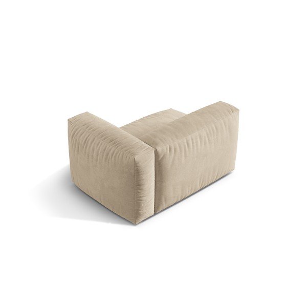 Beżowy aksamitny moduł sofy (prawostronny) Martina – Micadoni -image-2