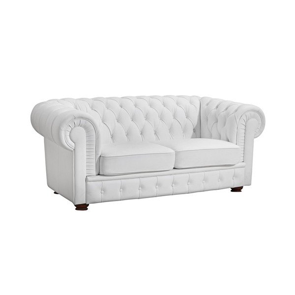 Biała skórzana sofa Max Winzer Bridgeport, 172 cm