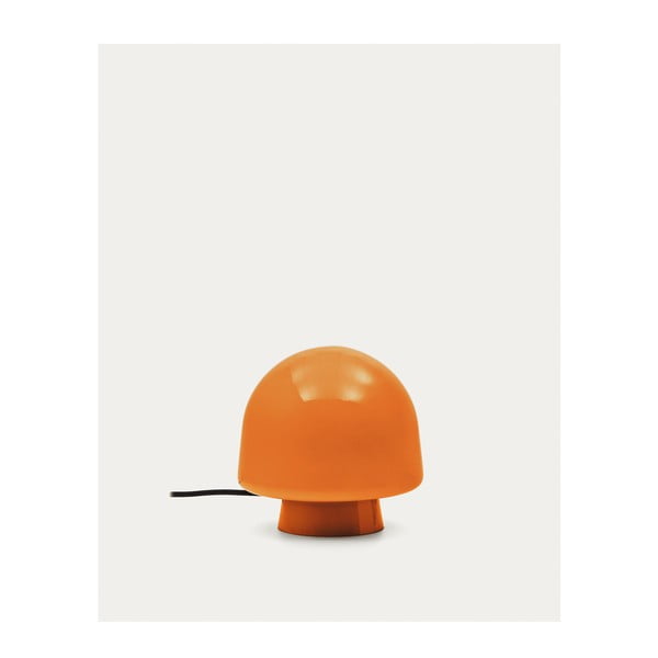 Pomarańczowa lampa stołowa ze szklanym kloszem (wysokość 20 cm) Reig – Kave Home-image-3
