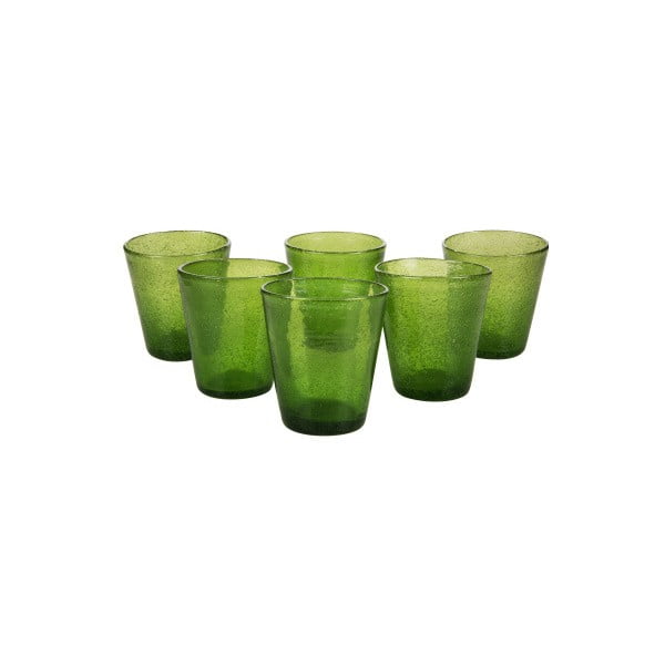 Zestaw 6 zielonych szklanek Kaleidos Lux, 300 ml