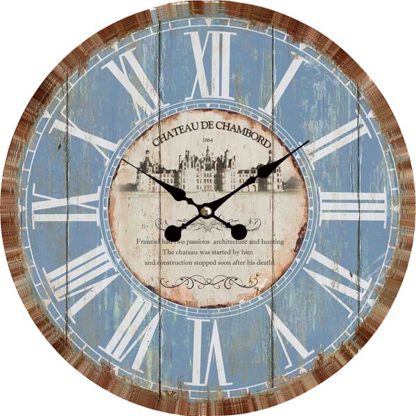 Zegar naścienny Blue Vintage, 34 cm