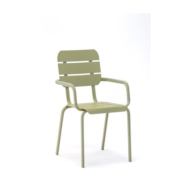 Zielone metalowe krzesła ogrodowe zestaw 4 szt. Alicante – Ezeis