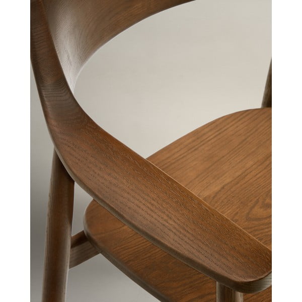 Brązowe krzesło z litego drewna dębowego Fondes – Kave Home-image-2