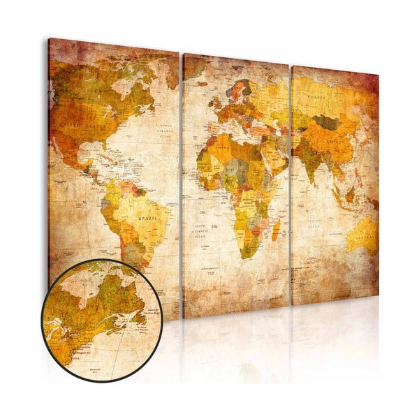 Tablica z mapą świata Bimago Antique Travel, 120x80 cm-image-1