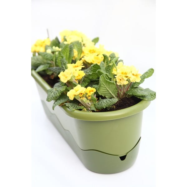 Zielona doniczka z systemem nawadniania Plastia Mareta, dł. 60 cm-image-2