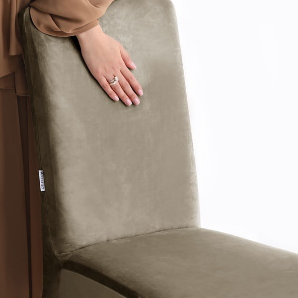 Szarobeżowy elastyczny pokrowiec na krzesło 48 cm Sento – Restilo-image-4