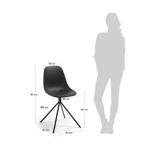Zestaw 2 czarnych krzeseł do jadalni La Forma Mint-image-2