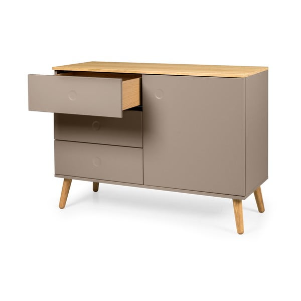 Brązowa niska komoda w dekorze dębu 109x79 cm Dot – Tenzo-image-3