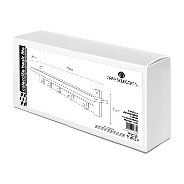 Bambusowy wieszak ścienny z półką – Casa Selección-image-4