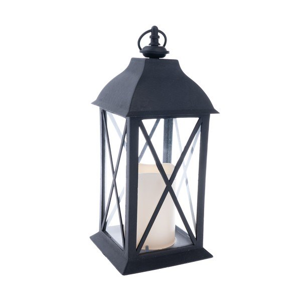 Czarny lampion LED na baterie (wysokość 30,5 cm) – Dakls