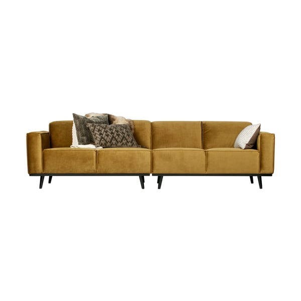 Żółta aksamitna sofa 280 cm Statement – WOOOD-image-3