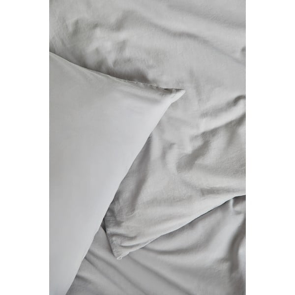 Jasnoszara pościel dwuosobowa z bawełny stonewashed Bonami Selection, 200x200 cm-image-1