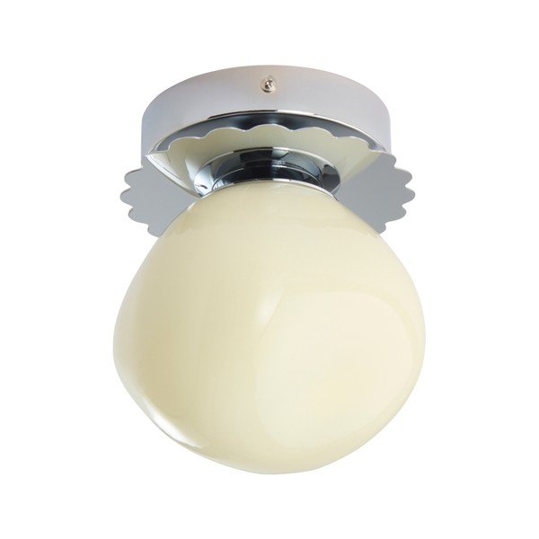 Kremowa/w kolorze srebra z połyskiem lampa sufitowa z opalowego szkła ø 12 cm Bon – Jotex