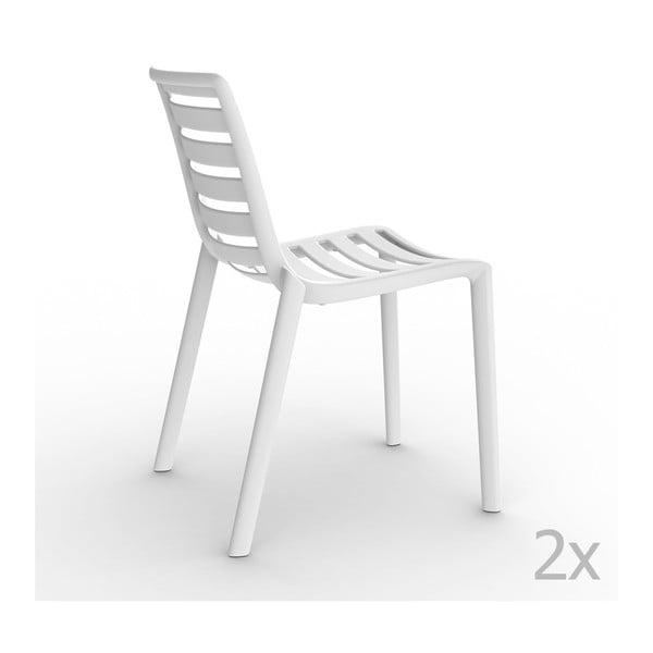 Zestaw 2 białych krzeseł ogrodowych Resol Slatkat