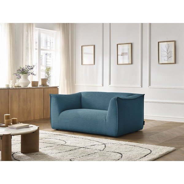 Niebieska sztruksowa sofa 170 cm Giorgia – Bobochic Paris-image-1