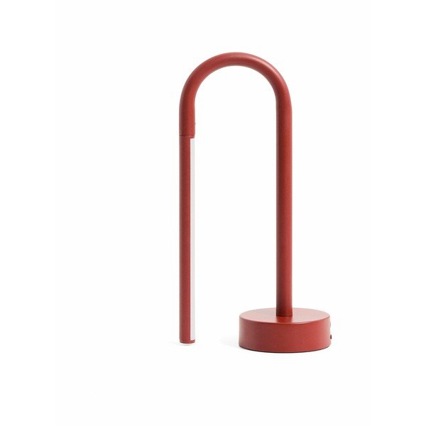 Czerwona metalowa lampa stołowa LED (wysokość 30 cm) Bow – Kave Home
