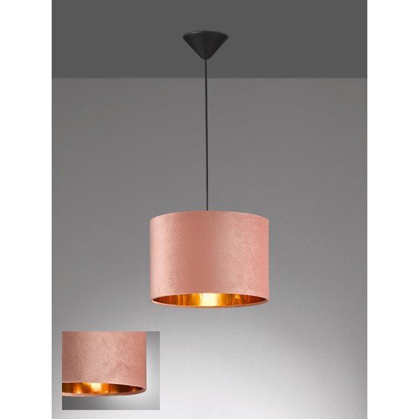 Różowa lampa wisząca z tekstylnym kloszem Aura – Fischer & Honsel-image-1
