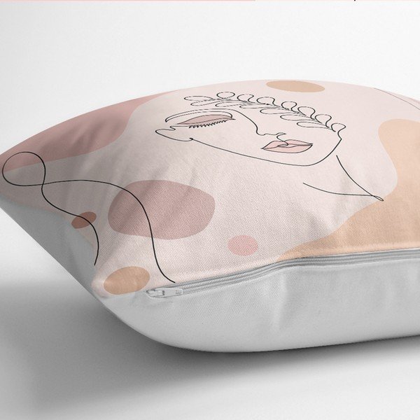 Zestaw 4 dekoracyjnych poszewek na poduszki Minimalist Cushion Covers Draw Art Women, 45x45 cm-image-1