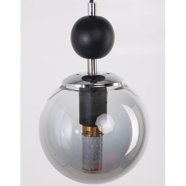 Czarno-szara lampa wisząca ze szklanym kloszem ø 15 cm Marble – Squid Lighting-image-1