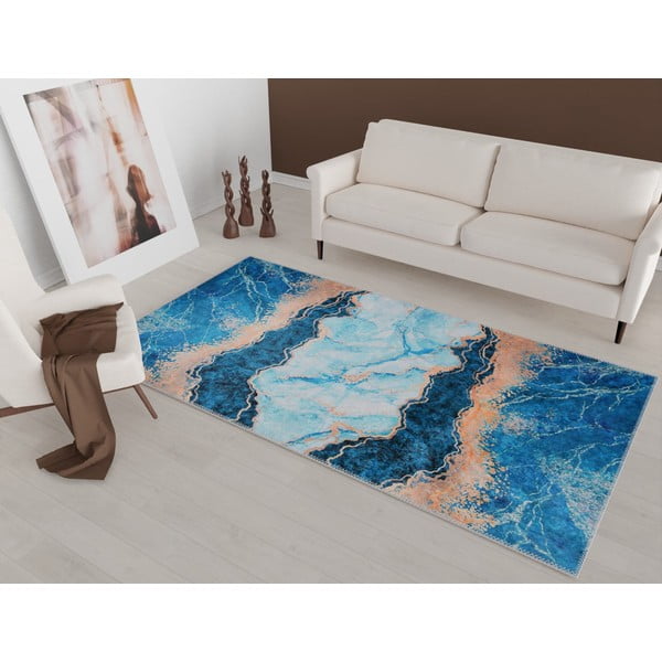 Niebiesko-złoty dywan 140x80 cm – Vitaus-image-1