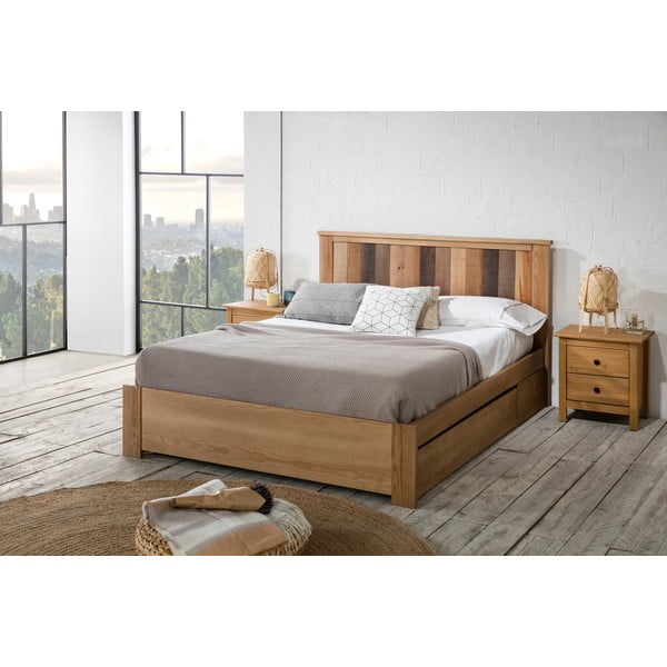 Łóżko dwuosobowe ze stelażem 140x190 cm Maude – Marckeric-image-1