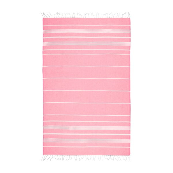 Różowy ręcznik hammam Kate Louise Classic, 180x100 cm