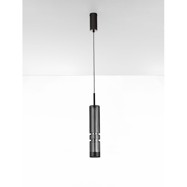 Szara szklana lampa wisząca LED ø 8 cm Bento – Nova Luce-image-3
