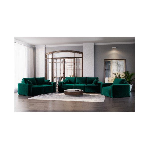Ciemnozielona sofa Cosmopolitan Design Florida, 245 cm-image-4