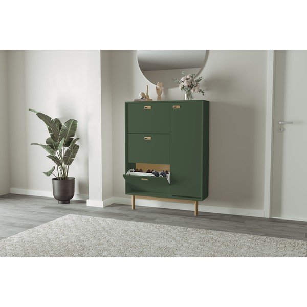 Zielona uchylna szafka na buty Svea – Tenzo-image-1