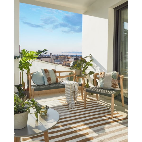 Zielona poszewka na poduszkę z tworzywa sztucznego z recyklingu Kave Home Dalila, ø 45 cm-image-2