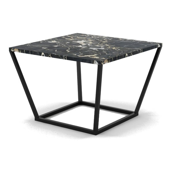 Czarny stolik z marmuru z czarną konstrukcją Absynth Noi Italy, mały