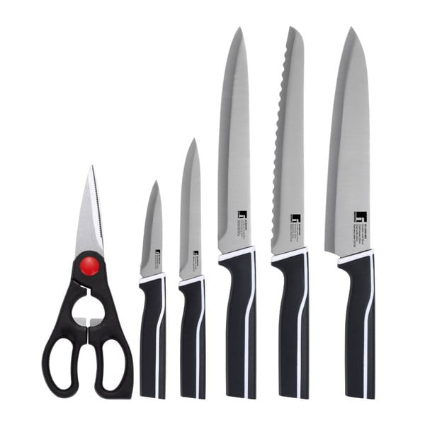 Komplet 5 noży i nożyczek kuchennych Bergner Scissors