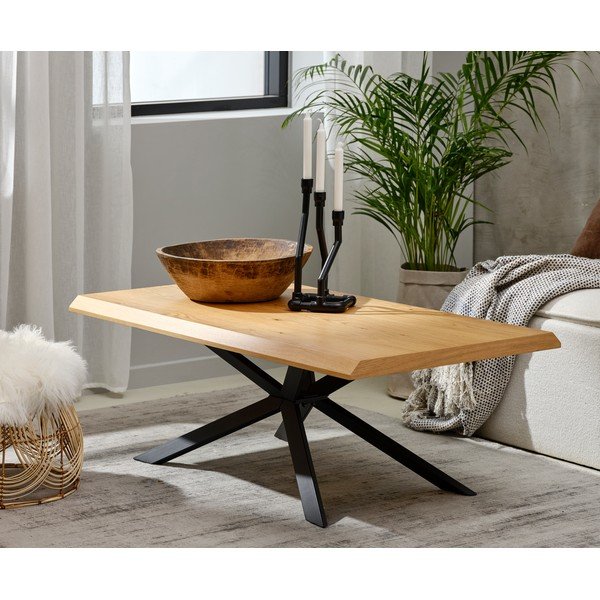 Stolik z blatem w dekorze dębu 68x130 cm Arno – Unique Furniture-image-1