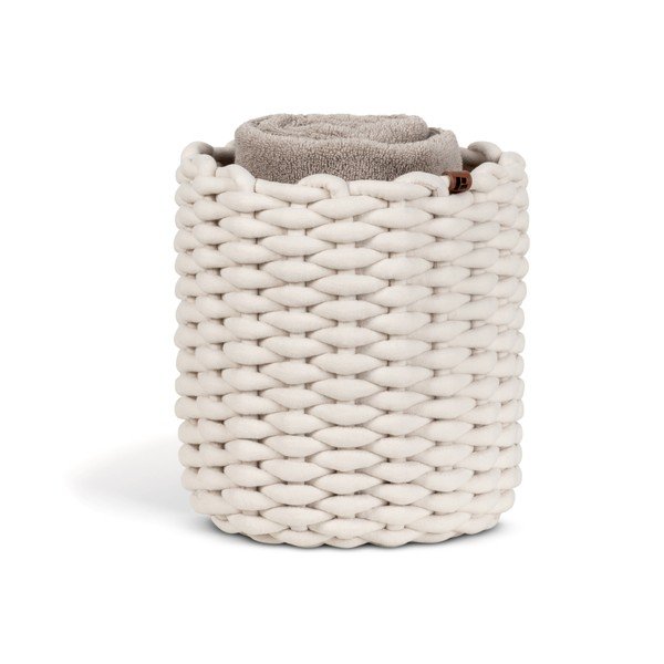 Tekstylny koszyk ø 25x25 cm Peach Skin Round M – Bigso-image-4