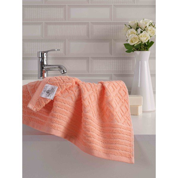 Pomarańczowe bawełniane ręczniki frotte zestaw 2 szt. Diamond – Mila Home-image-2