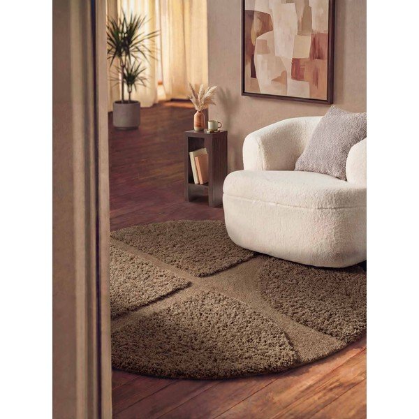 Brązowy okrągły dywan tkany ręcznie ø 200 cm Lambeth Jasper – Ted Baker-image-1