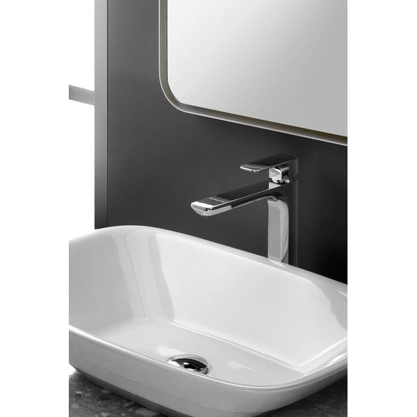 Bateria umywalkowa stojąca w kolorze srebra z połyskiem Spy – Sapho-image-3