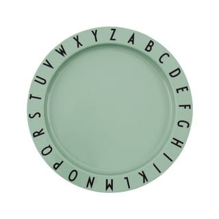 Zielony talerzyk deserowy dla dzieci Design Letters Eat & Learn, ø 20 cm